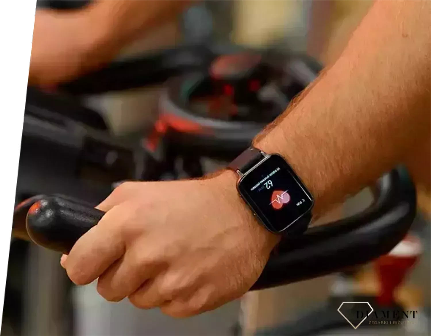 Smartwatch damski Garett BeFit Sport RT czarny cechuje się modnym, nowoczesnym designem. Połączenie prostokątnej, metalowej koperty w kolorze czarnym z gumowym paskiem..jpg